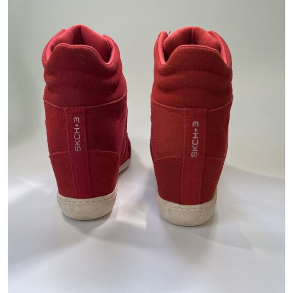 Vintage SKCH+3 Womens Isabel Marant Style Wedge High Top Sneakers Sz 6 Red - Picture 3 of 9